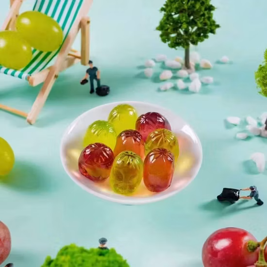 Nuovi prodotti creativi all'ingrosso Caramelle gommose Dolci per bambini Fudge Jelly Peelable Sandwich Banana Mango Fruit Shape 8d Caramelle gommose