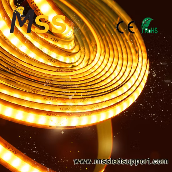 2022 Nuovo sviluppo economico durevole 336LEDs/M DC24V 8mm 8W/M 3000K 6000K flessibile COB LED Strip