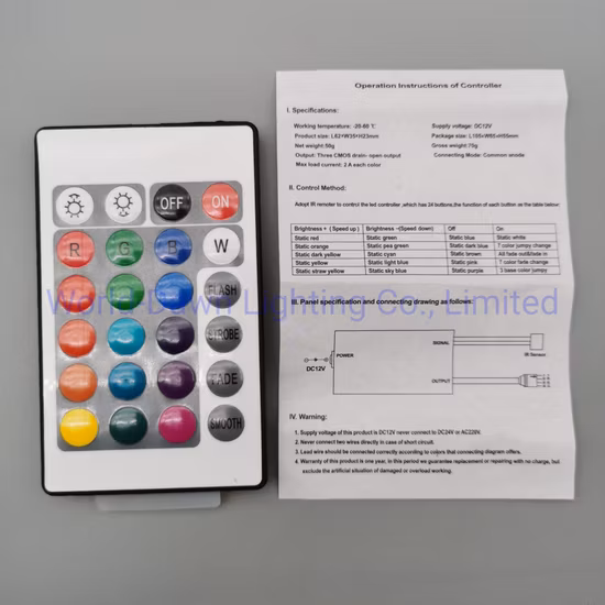 DC 12V/24V SMD5050 RGB Cambia colore Luci a corda Kit di strisce flessibili con telecomando e alimentatore Kit di strisce LED con imballaggio in blister